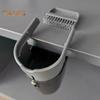 Trash Can 0.5L Mini Hanging Desktop Garbage Can with Broom Brush Compact Design Easy To Install Tiny Trash Bin Countertop Wastebasket