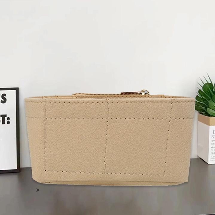 

Мини-сумка-вкладыш для сумки-вкладыша из фетра Longchanp, поддерживающий разделитель, сумка-вставка для сумки среднего размера 16*5*8cm（ no zipper） верблюд