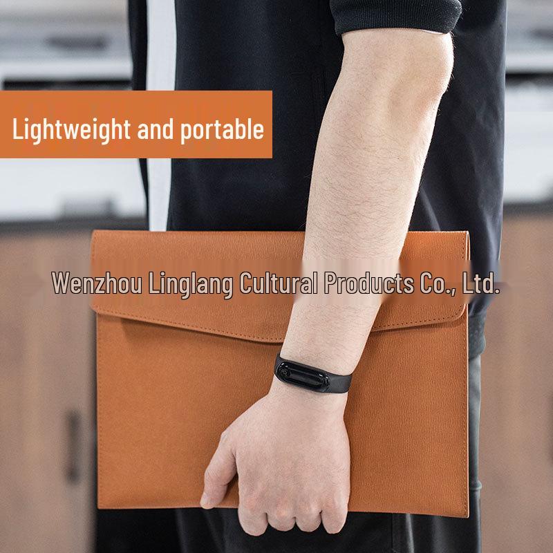 Leather A4 Document Organizer - Business File & Receipt Storage Folder