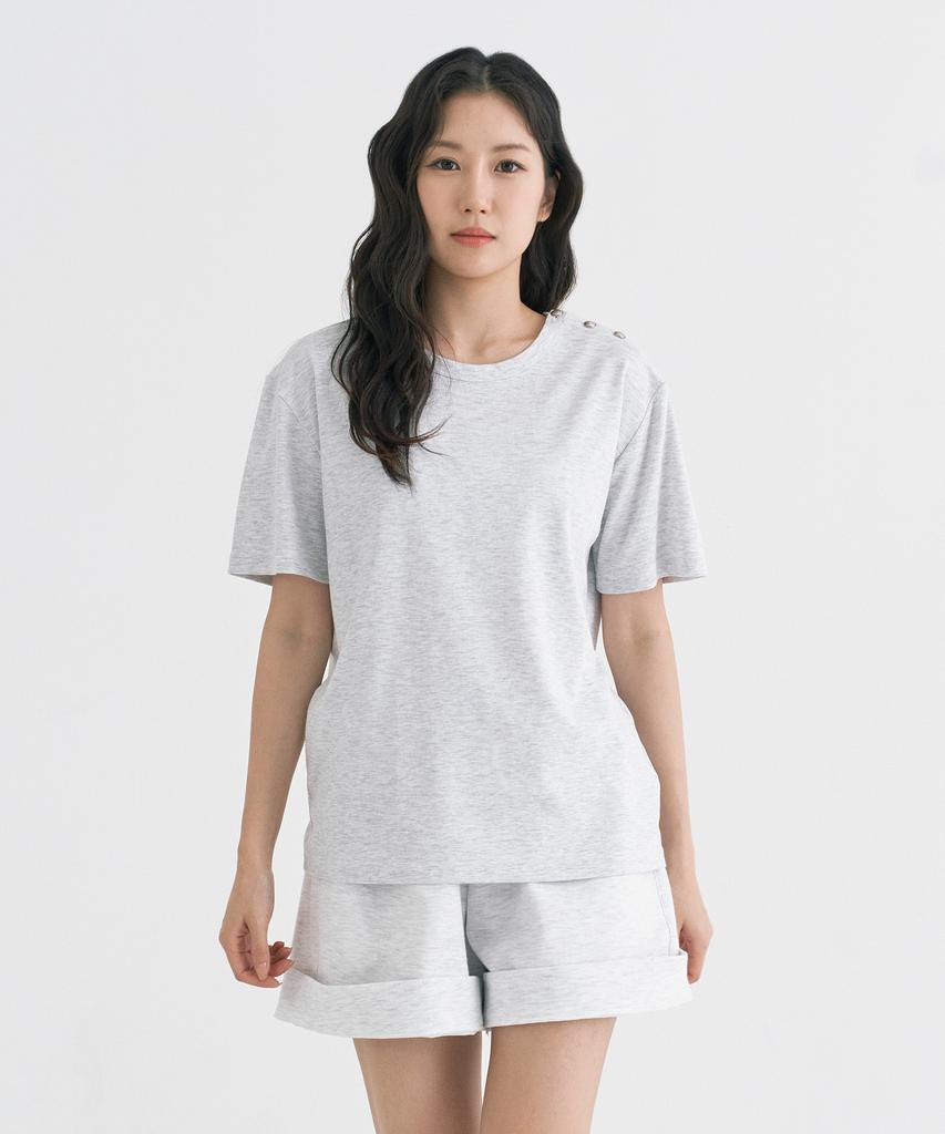 Peulleio Button T-Shirt _ Gray