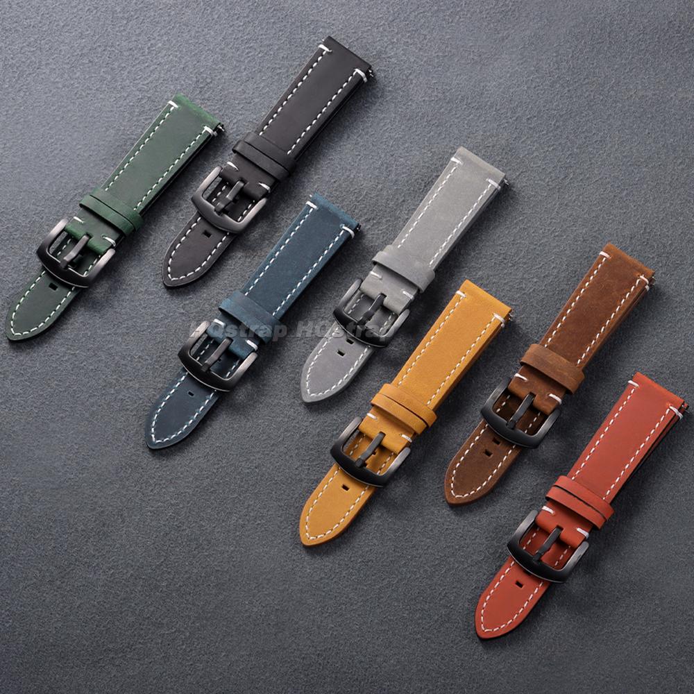 Geniune Retro Leather Watch Strap 18mm 19mm 20mm 21mm 22mm 24mm Vintage Watchband Quick Release Bracelet for Huawei Watch Gt2/3
