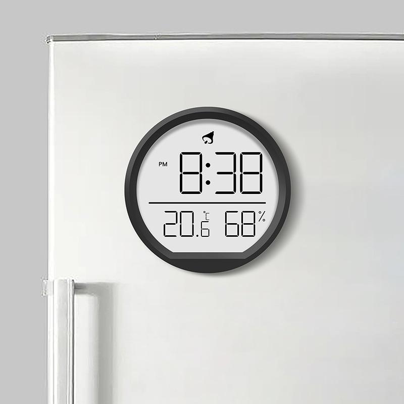 Termometro Igrometro Digitale Sottile con Orologio: Allarme Elettronico da Interno con Display Cucina, Termometro da Parete per Temperatura Ambiente 2303.