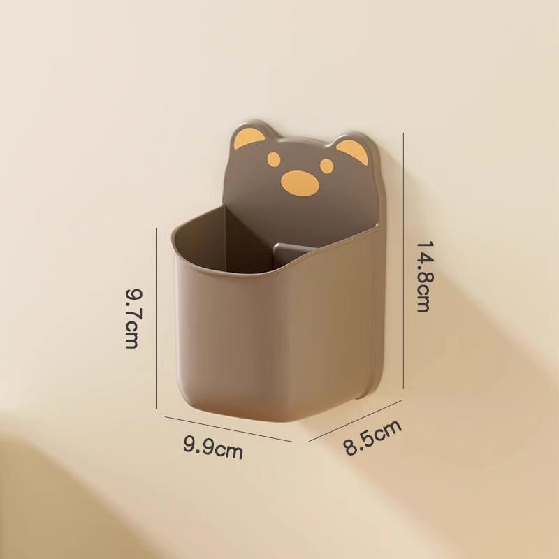 Wall Mount Cartoon Bear Storage Box With Modern Design For Kitchen Organization