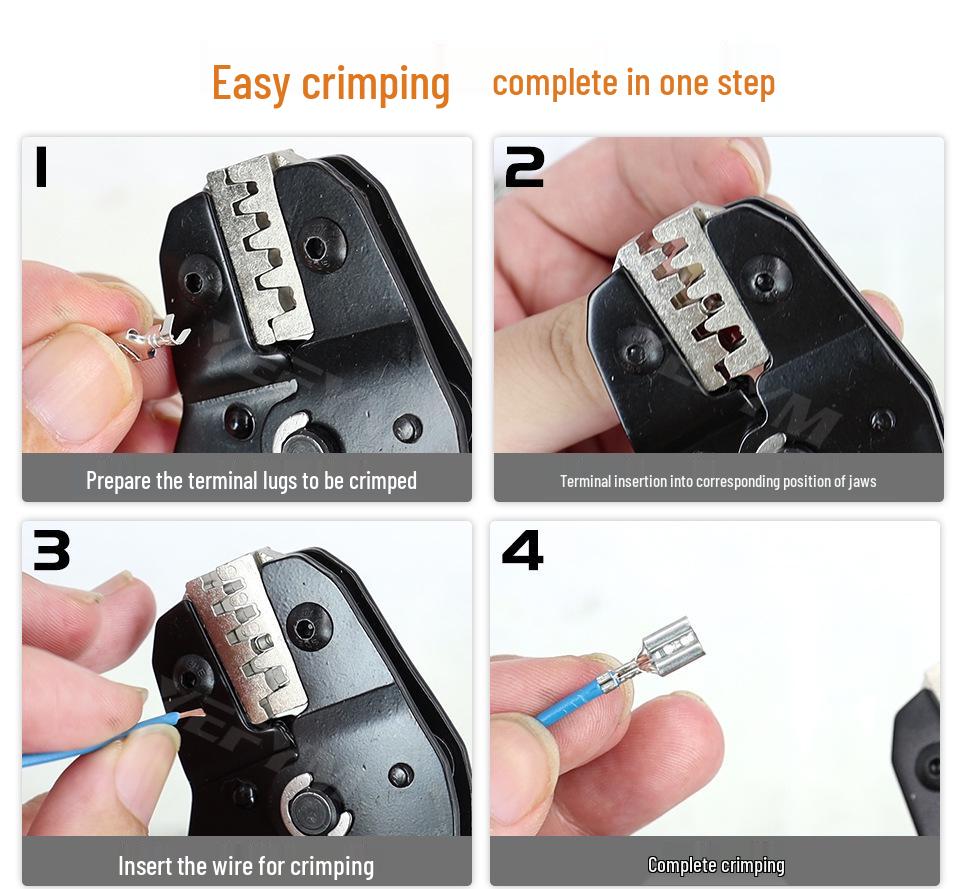 SN-48BS Crimping Tool for Spade Terminals: Cold Crimp Pliers for 2.8/4.8/6.3 Circuit Repair
