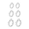 Gold & Silver Twisted Pleated Earrings - Fashionable Light Luxury Metal Earrings for Women, European American Style