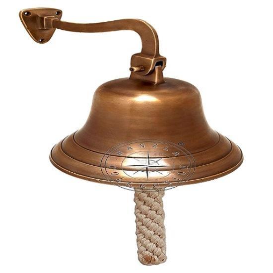 Antique Brass Wall Mount Marine Hanging Ships Bell Nautical Home Décor Door Bell