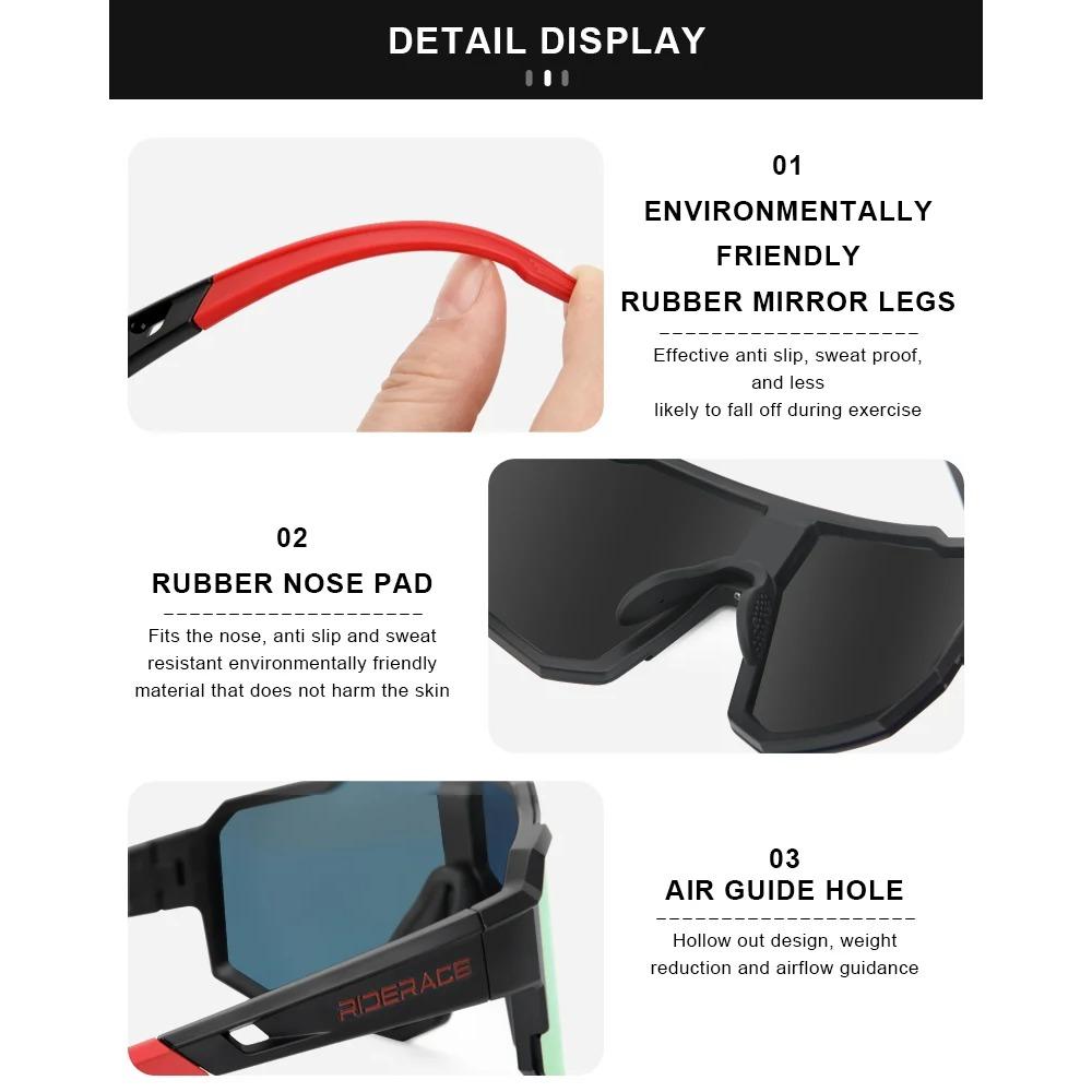 RIDERACE Cycling Sunglasses Photochromic For Men Women Sun Glasses MTB Mountain Bike Eyewear Sports Road Bicycle Goggles UV400