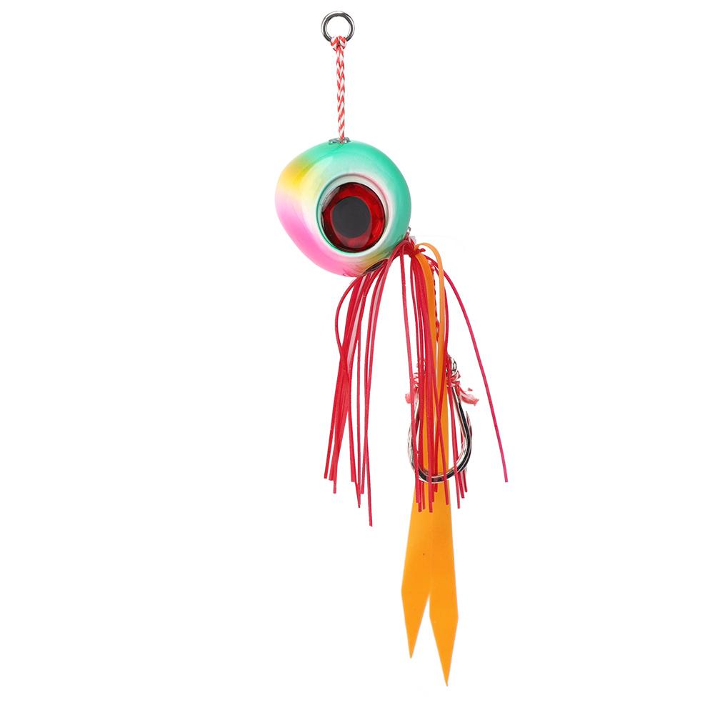 

Iron Plate Double Hook Luminous Artificial Fish Lure Bait Jig with Beard Fishing Tackle 3#