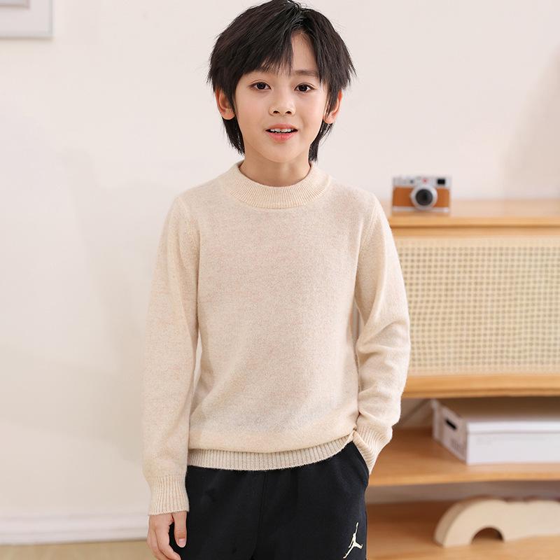 Pulover Premium pentru Copii din Cașmir Pur - Gât Mediu-Înalt, Tricot Cald de Toamnă/Iarnă pentru Băieți și Fete