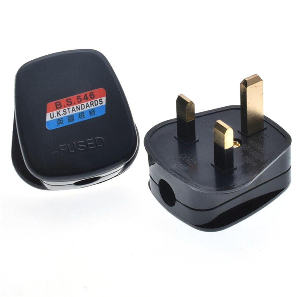 With Fuse 13A British Standard Assembled 3 Cores Triangle Wiring Head Adapter Converters Power Plug