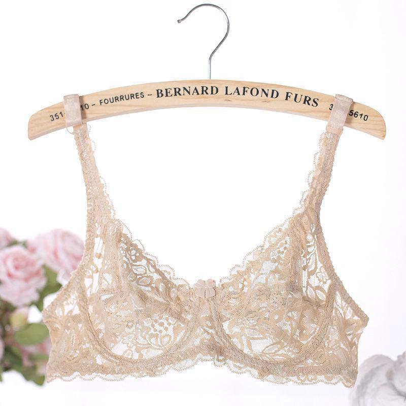 

Женский сексуальный ультратонкий удобный комплект бюстгальтера из кружева 42/95ABC абрикосовый