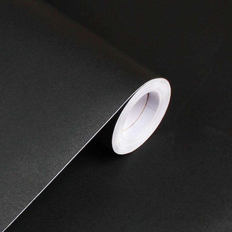 Black kitchen oil resistant self-adhesive wallpaper furniture desktop waterproof sticker wardrobe cabinet door decoration film