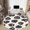 1PC Pumpkin Halloween Office Round Area Rug, Mat Suitable For Office, Under Office Chairs Bedroom Living Room Home Decor, Room Deco