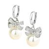 S925 Sterling Silver Bowknot Pearl Earrings - Elegant, Versatile Women's Stud Dangle
