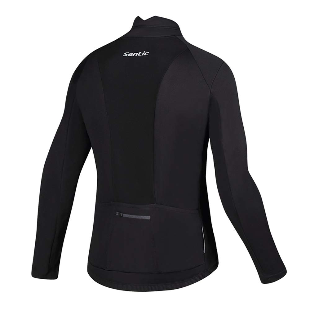 Santic Long Sleeve Cycling Windbreaker Windproof and for Fall and Size L Men's Jersey, Jacket, Cold-Resistant Winter, Black,