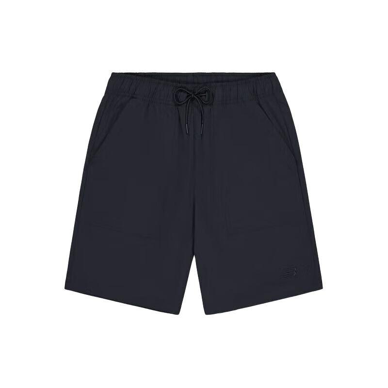 

New Balance Solid Color Comfort Woven Sports Shorts Men Bottoms Black AMS42308-BK