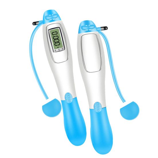 

Беспроводная скакалка Цифровой счет Нескользящая ручка Регулируемая удобная ручка Вращающаяся на 360 градусов электронная счетная скакалка Скакалка A синий