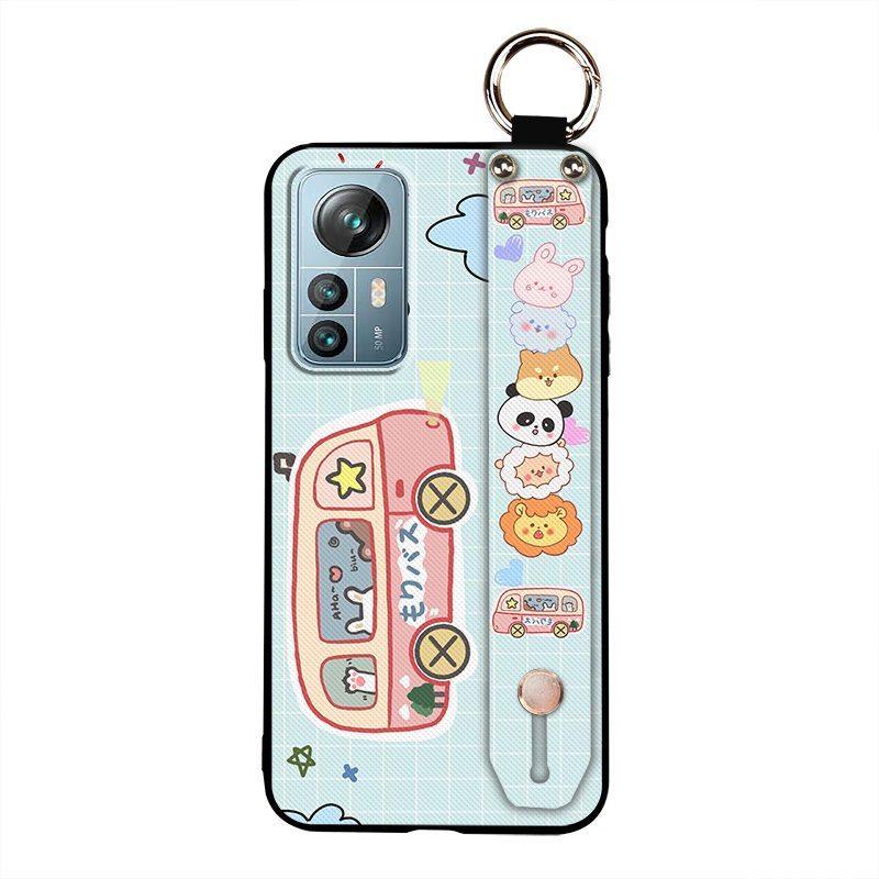 Protective Kickstand Phone Case For Blackview A85 Waterproof Ring Cartoon Lanyard Soft Case Dirt-resistant Shockproof