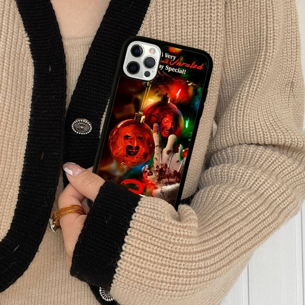 T-Terrifier Funny Horror Phone Case For IPhone 16 Pro Max 15 14 Plus 14 13 12 11 17 PC+TPU Cases Back Cover