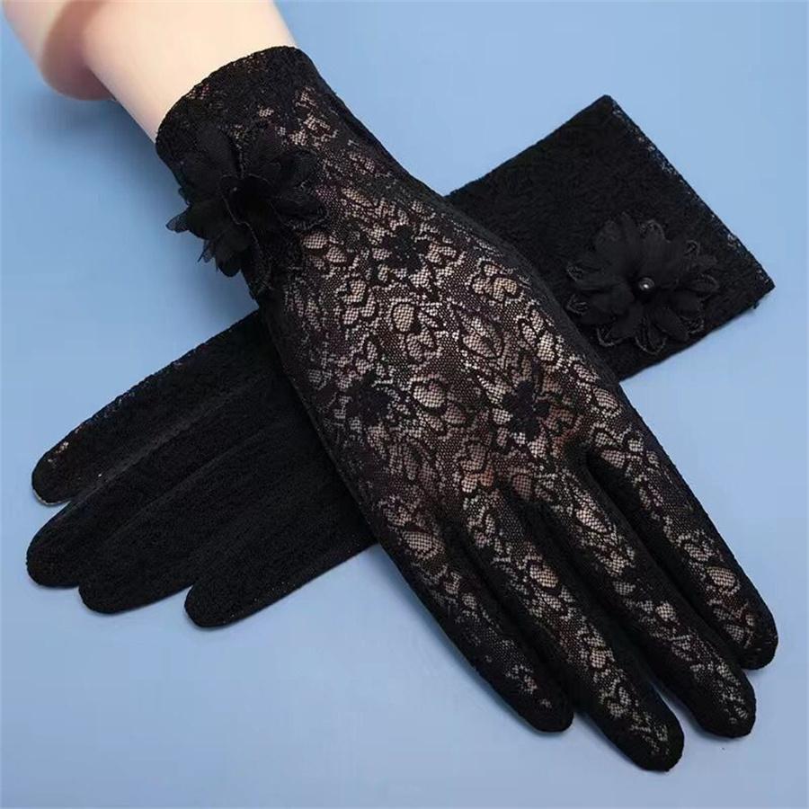 

Breathable UV Protection Lace Gloves for Driving & Wedding L чёрный