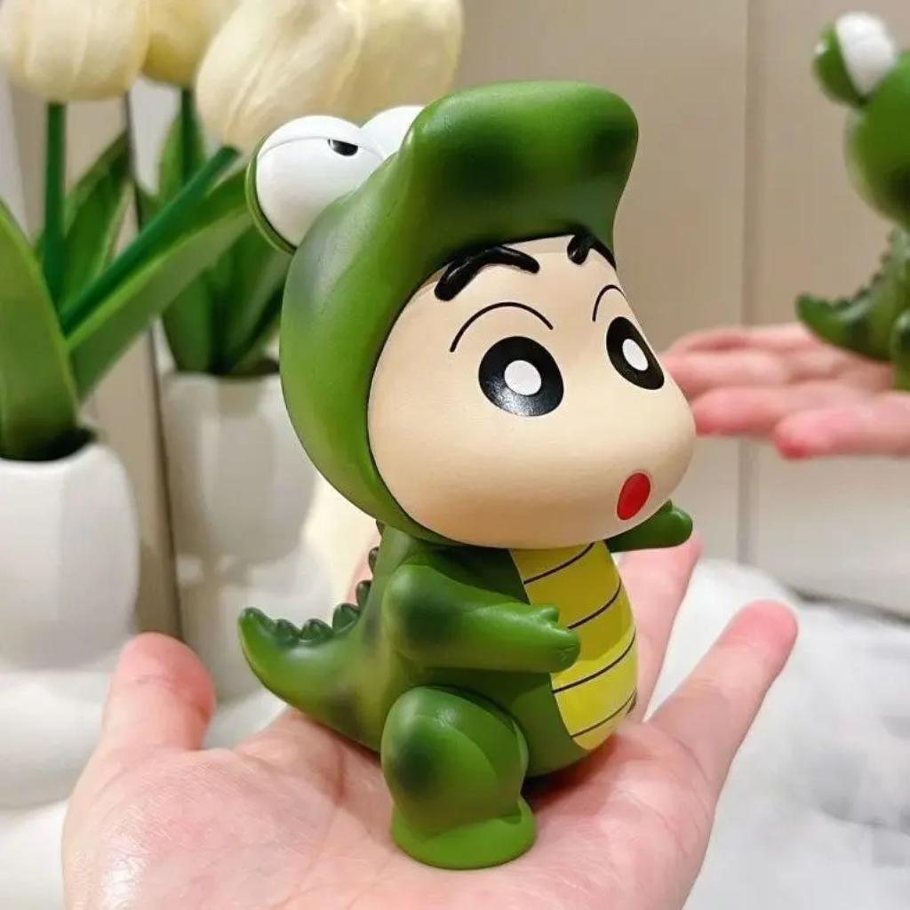 New Crayon Shin Chan Anime Cartoon Crocodile Desktop Car Case Ornament Decoration Figurine Best Gift Toy