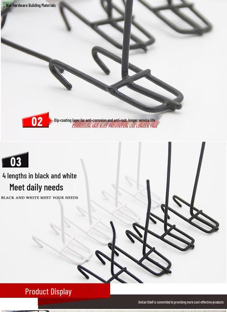 Wire Mesh Shelf Hooks - Pack of 50: Grid Panel Ornament Hooks for Hanging Mobile Phone Accessories in Supermarkets