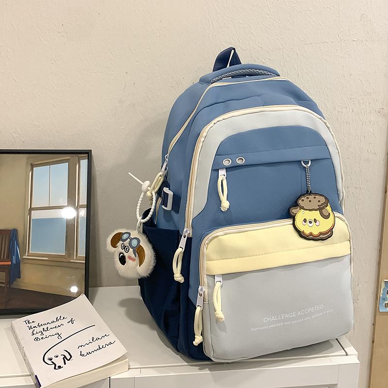 Contrast Small Fresh Korean Version of Mori Backpack Leisure Large Capacity Junior High School Students Schoolbag Girl Cute Backpack.