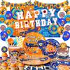 Dart Birthday Party Supplies,170pcs Dart War Party Decorations Tableware Set Dart War Plates Cups Napkins Tablecloth Banner Balloon Backdrop Cake