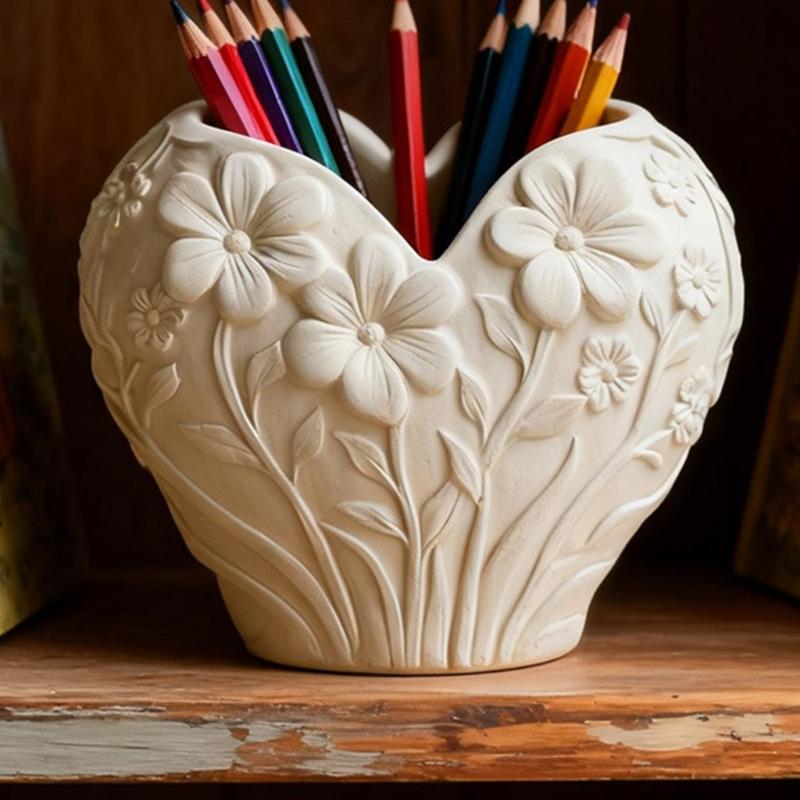 Multifunctional Heart Flower Vessel Silicone Mold for Handmade Home Deck Jewelry Crafting and Artistic Gift Creations