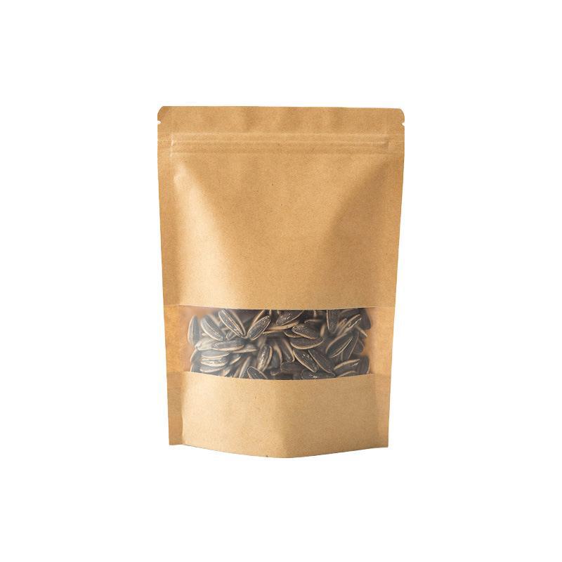 Self-Sealing Kraft Paper Gusset Bag with Window for Food & Gifts