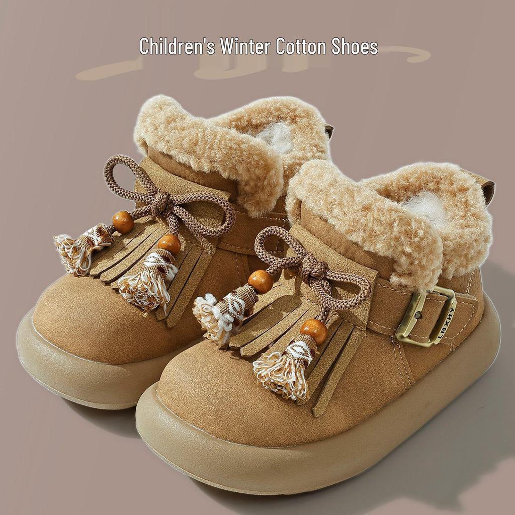 2025 Winter Children's Velvet-Lined Cotton Boots for Girls and Boys