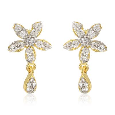 Square Stud Earrings with Ad Stone