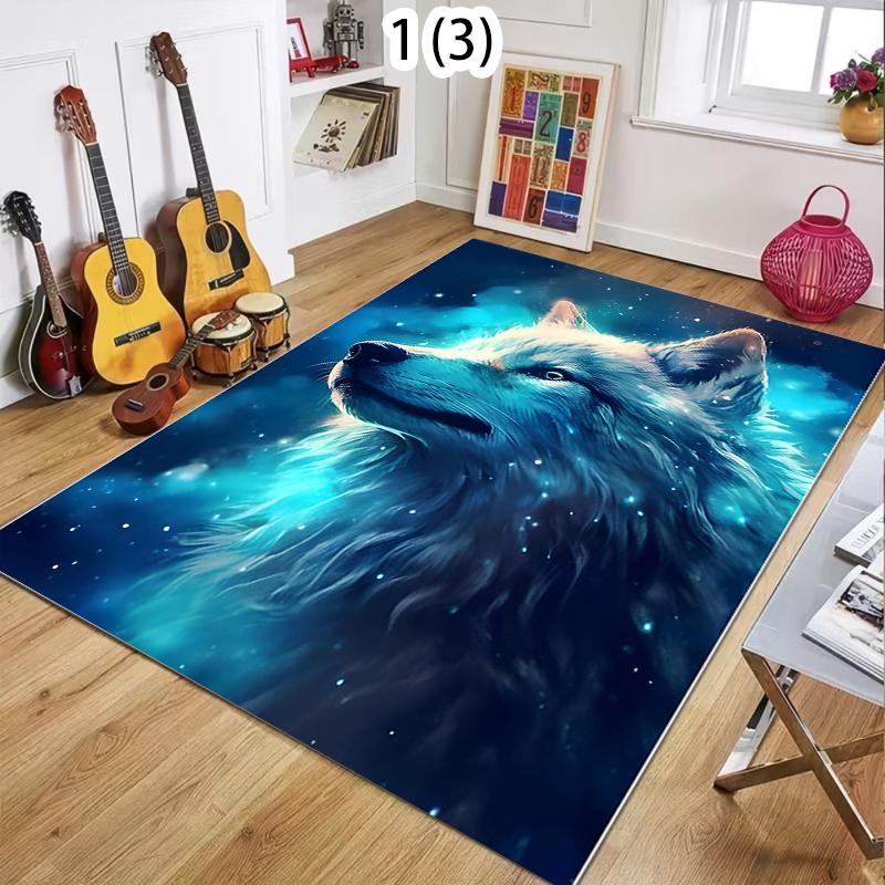 2D Tiger Leopard Cheetah Lion Wolf Area Rug,Carpet Rug for Living Room Bedroom Sofa Doormat Kitchen Decor,Kid Floor Mat