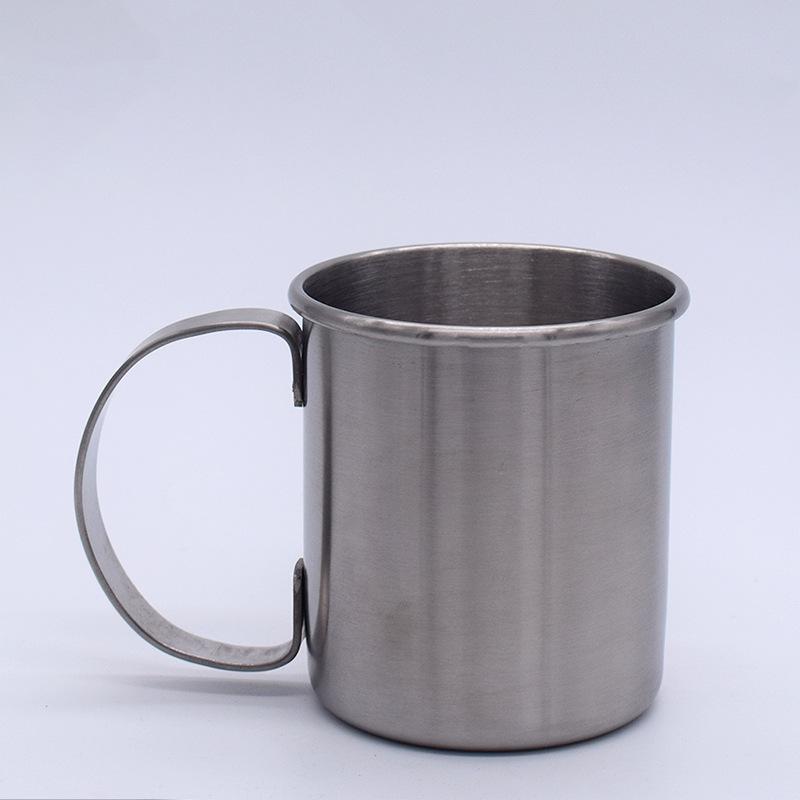 

Thickened single-layer beer cup crimped coffee cup straight 304 stainless steel water cup mug camping срібний