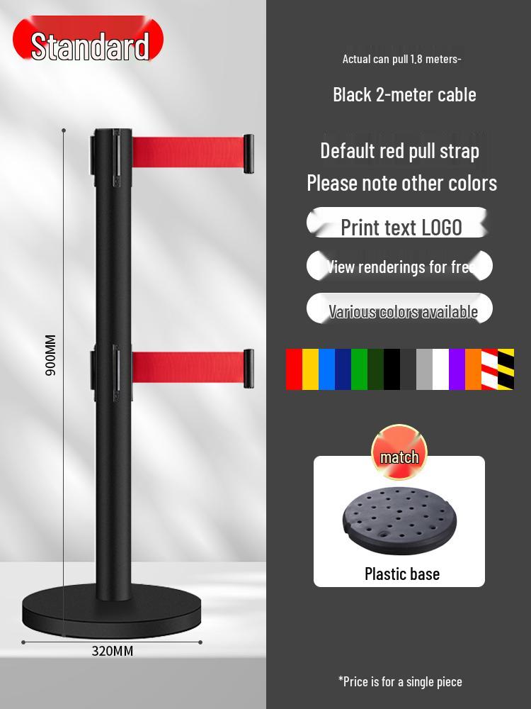 Retractable Queue Barrier Post with Belt