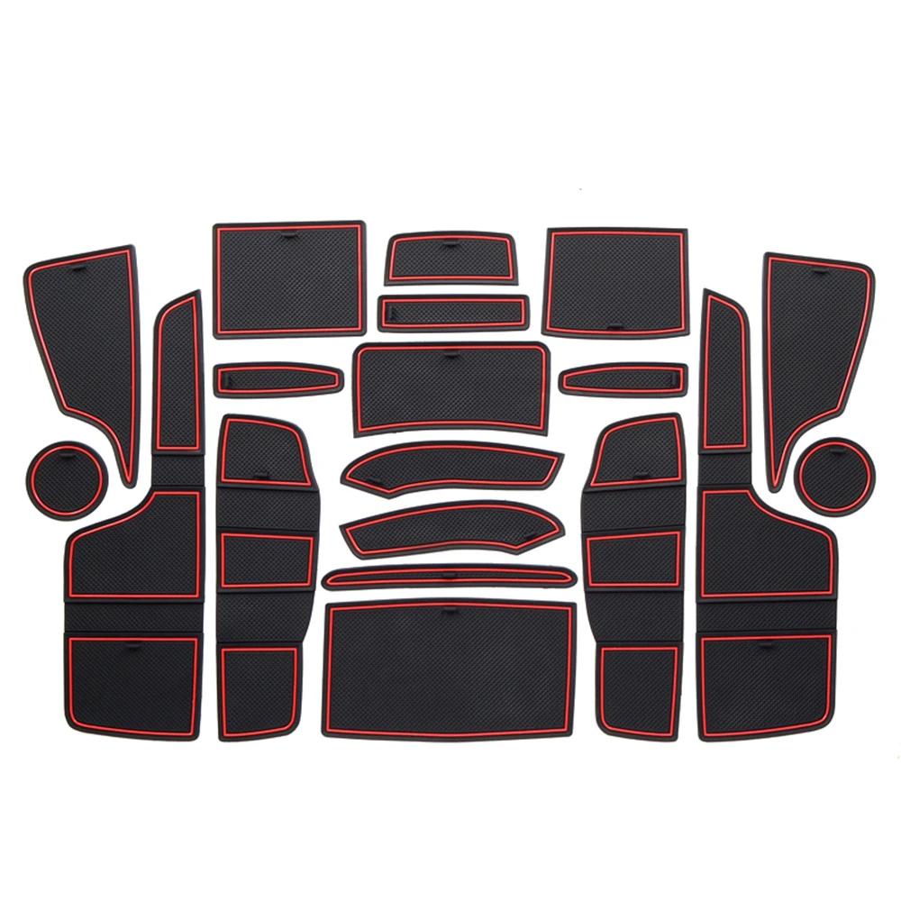 Car Door Groove Mat for Ford Ranger 2015 - 2025 Anti-Slip Rubber Coaster Gate Slot Pad 19Pcs Silicone Mats Accessories