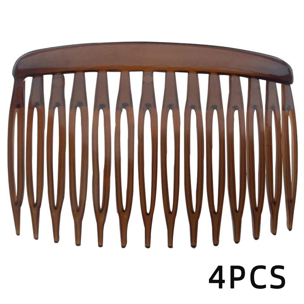 4Pcs French 14 Teeth Hair Comb Hair Accessories Straight Teeth Hair Clip Hair Side Comb Bridal Wedding Veil Comb Retro Effect
