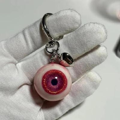 Gothic Horror Accessory Resin Evil's Eye Keychain Handcrafted Heart Charm Pendant For Wallets Party Supplies