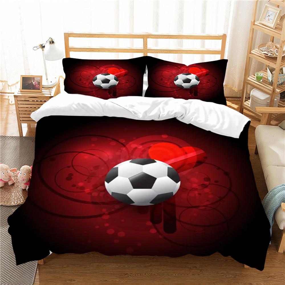 Bed Set Sports Style Duvet Cover Set Soccer Printed Quilt Cover Set Teens King Queen Size Bedding Fashion Cover Suit Luxury Bedding Cover