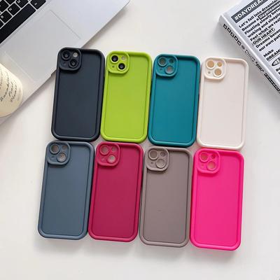 TPU Soft Anti-wear Shockproof Back Cover For iPhone 12 For iPhone15 Pro Max Emery Phone Case Simple Plain For iPhone 14 Pro Case