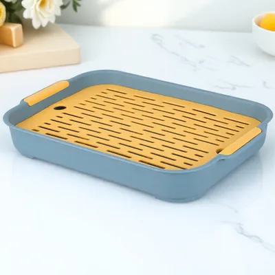 1Pcs Double-Layer Fruit Drain Tray Premium PP Plastic Dish Drainer for Kitchen Home Hotel Restaurant Use Cup Bowl Cutlery Filter