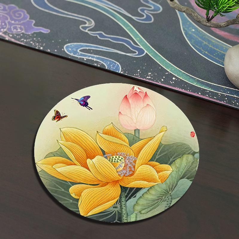 Treffen Sie Lotus Retro Kieselgur Untersetzer Kreative Obstschale Hitzebeständige Tassenunterlage Saugfähig Anti-Rutsch Küchen-Teepad