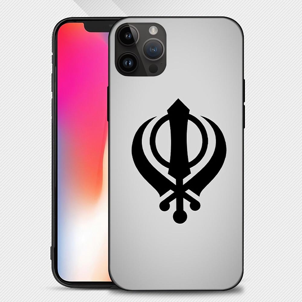 

Чехол для телефона Sikh Khanda Sikhism Bling для iPhone 15 14 13 12 11 Pro Max Mini X 7 8, мягкий чехол iPhone14