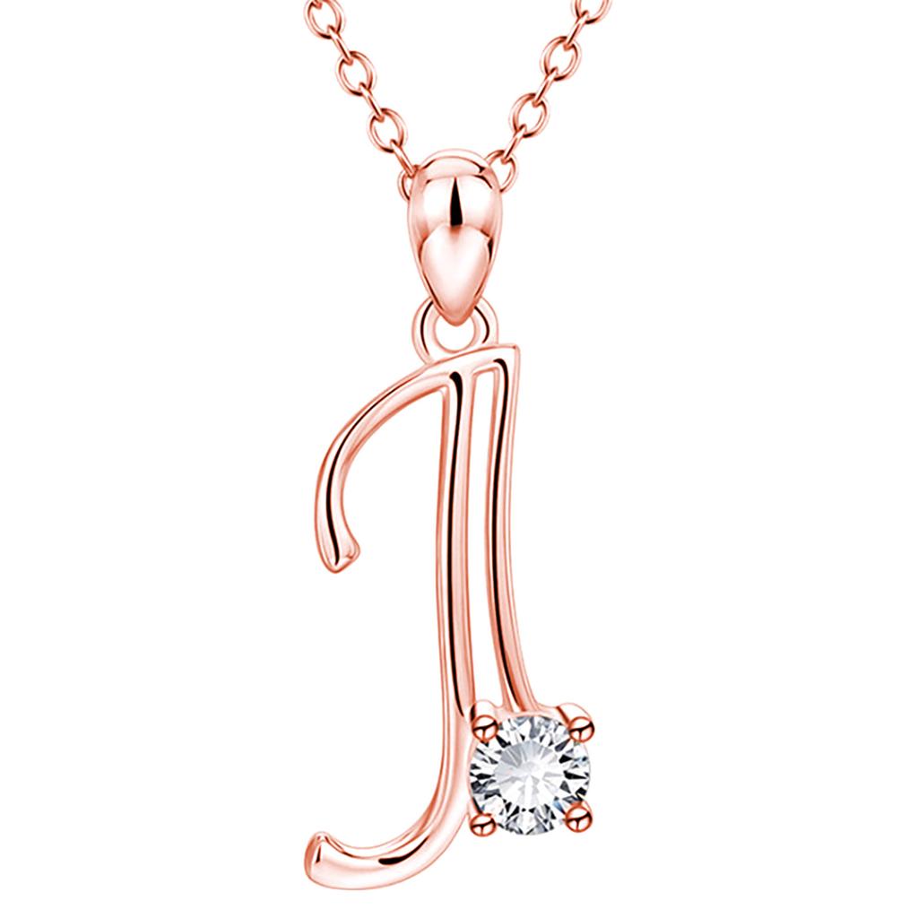 Fashion Alphabet Letter Pendant Necklace with Embedded Crystals Elegant Initial Charm Jewelry for Daily Wear and Special Occasions