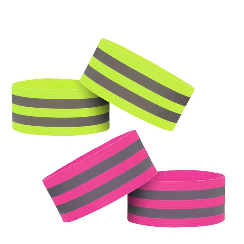 1/2pair Reflective Bands Outdoor Sport Wrist Ankle Arm Leg Visibility Reflective Strap Night Walk Cycling Run Safety Light Tape
