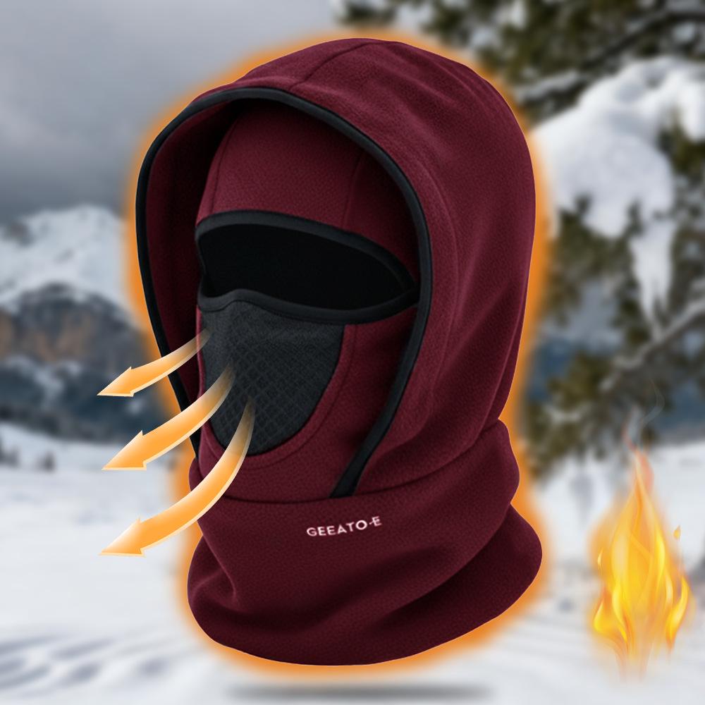 Integrated Winter Cycling Hat & Neck Gaiter - Windproof Headgear for Cold Protection
