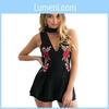 Women Flower Boho Combination Summer Beach Clothing Sundress Barber Short