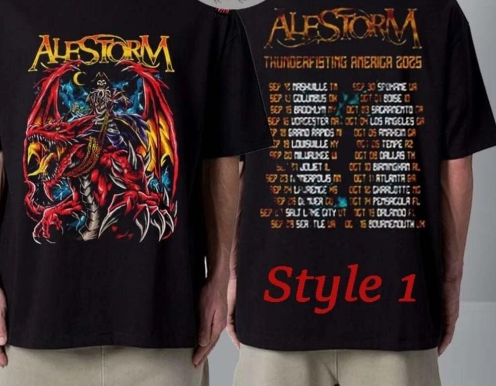 

Alestorm Bag Of Dicks Thunderfisting America 2025 Tour Schedule T Shirt Unisex T-Shirt XL