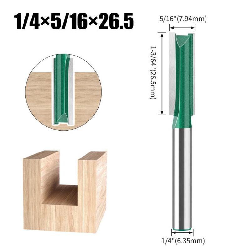 Straight Woodworking Router Bit Set Carpenter Milling Cutter 1/4″ 5/16″ 3/8″ 1/2″Cutting Diameter 6mm 6.35mm Shank