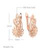 Nowe Kolczyki wiszące w kolorze Rose Gold dla Kobiet Nietypowe Metalowe Rzeźby Kwiatowe Kolczyki Modna Etniczna Biżuteria Vintage